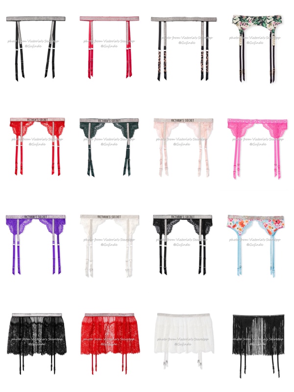 Victoria's Secret In-Stock Items: Various Styles of Rhinestone-Embellished Lace, High-End, Sexy Garter Belts and Garter Straps