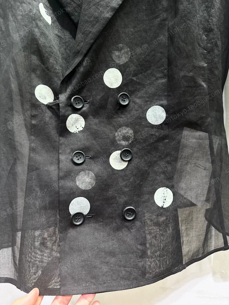 !!LOOK35 японский закупочный агент Yohji Yamamoto 24SS двубортный пиджак в горошек с западным воротником