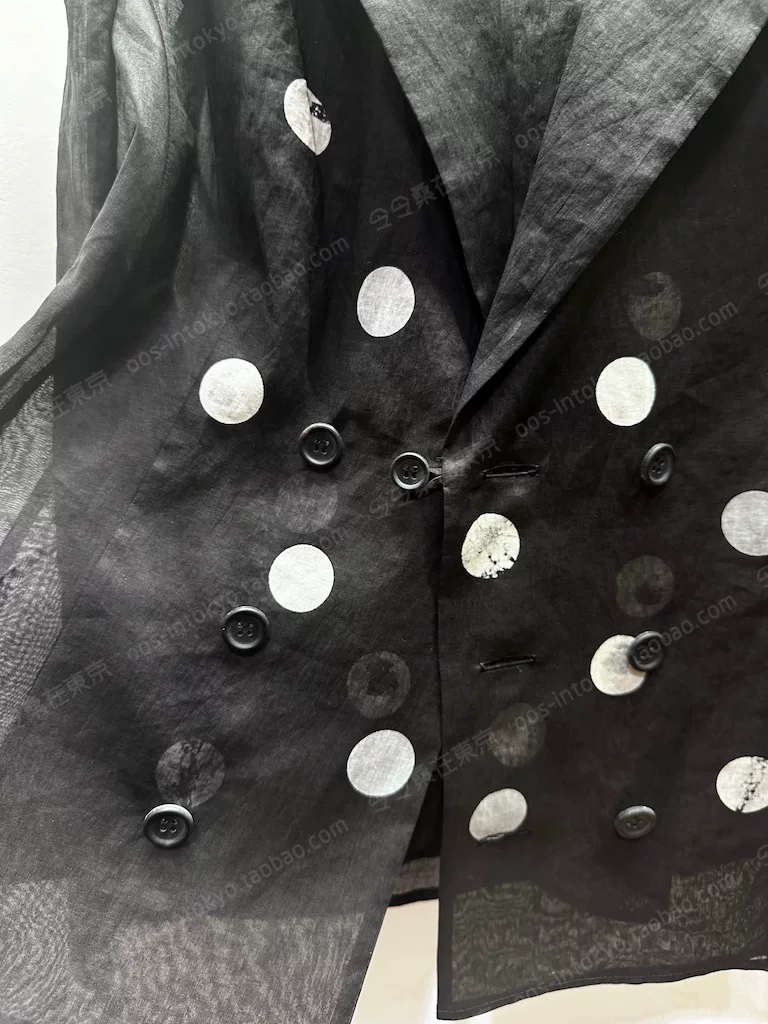 !!LOOK35 японский закупочный агент Yohji Yamamoto 24SS двубортный пиджак в горошек с западным воротником