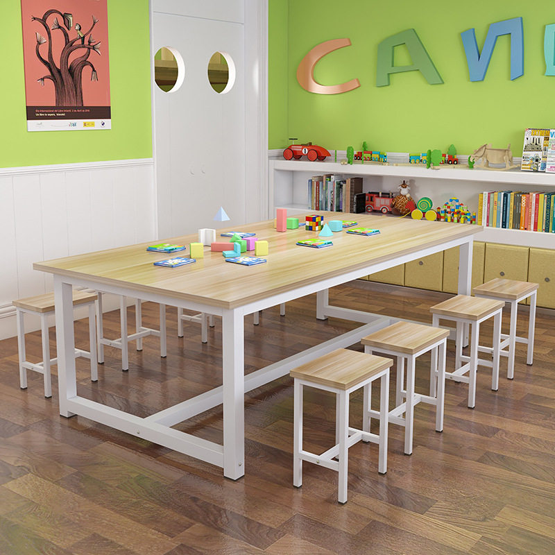 Children's Fine Arts Table Painting Table Table Children's Fine Arts Training Course Table Kindergarten Book area table and chairs Colour