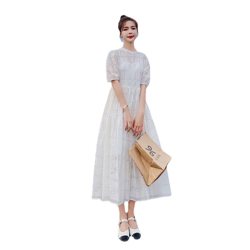 Summer advanced white long skirt, dress, oversize, loose fit, high-quality style, french style Summer advanced white long skirt, dress, oversize, loose fit, high-quality style, french style