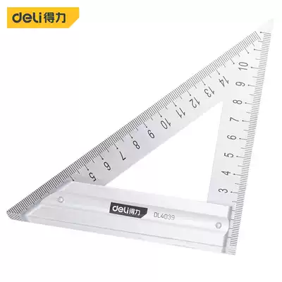 Deli stainless steel triangle steel angle ruler straight angle ruler measuring tool double-sided angle ruler 150 200mm