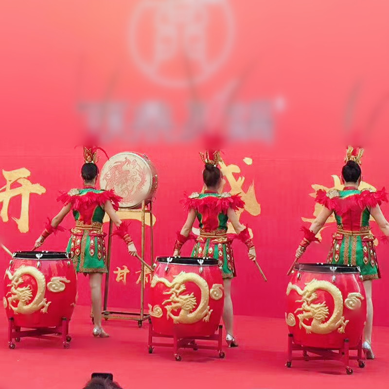 Dragon drum big drum performance drum cowhide drum sound control light-emitting discoloration embossed dragon drum one-piece molding without paint or cracking