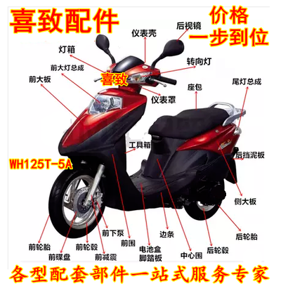 Apply Honda Motorcycle WH125T - 5A front panel front - lamp glass inner box edge bar