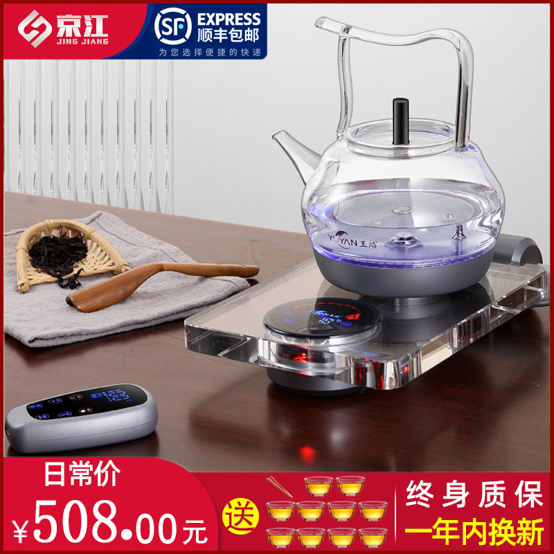 Fully automatic bottom Sheung Shui electric heating kettle thermostatic crystal glass quick cooking pot insulation integrated bubble teapot special