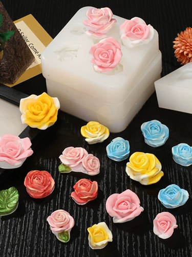 多多乐手工 Трехмерная силиконовая форма с розой в составе, аромотерапия, DIY