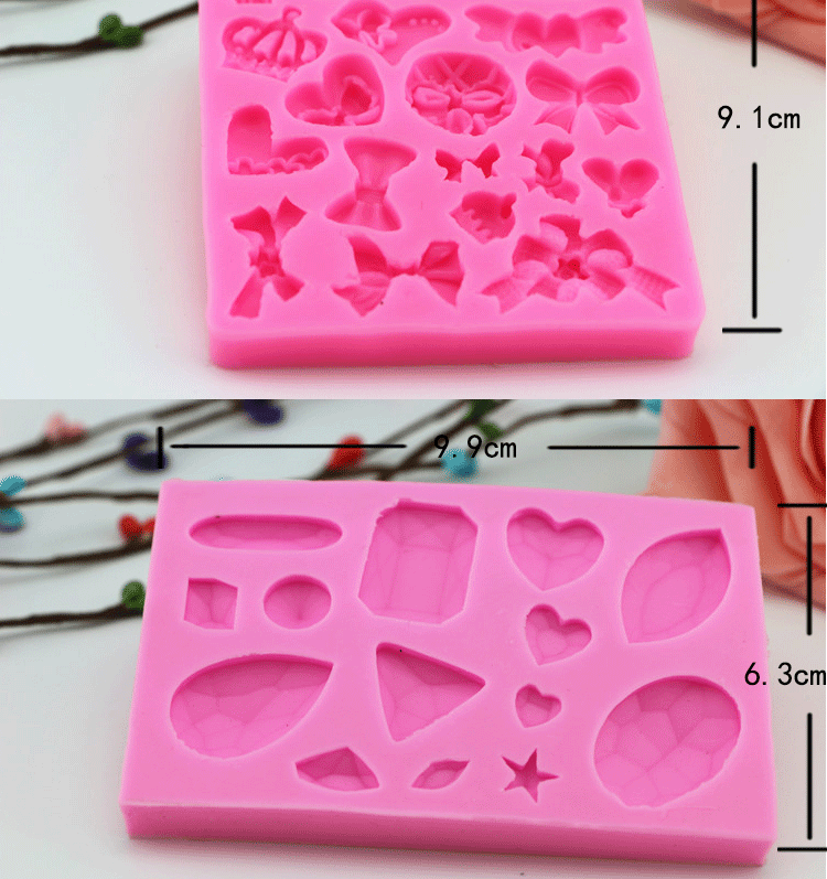 Bộ sưu tập khuôn silicon đất sét tráng miệng hoa vỏ váy macaron bánh dưới cùng chữ và số phụ kiện đất kem - Tự làm khuôn nướng khuôn kem