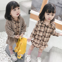 Girl Net Red Suit Spring Autumn 2022 New Ocean Qi Woman Baby Clothes Childrens Shirt Skirt Two-piece Set