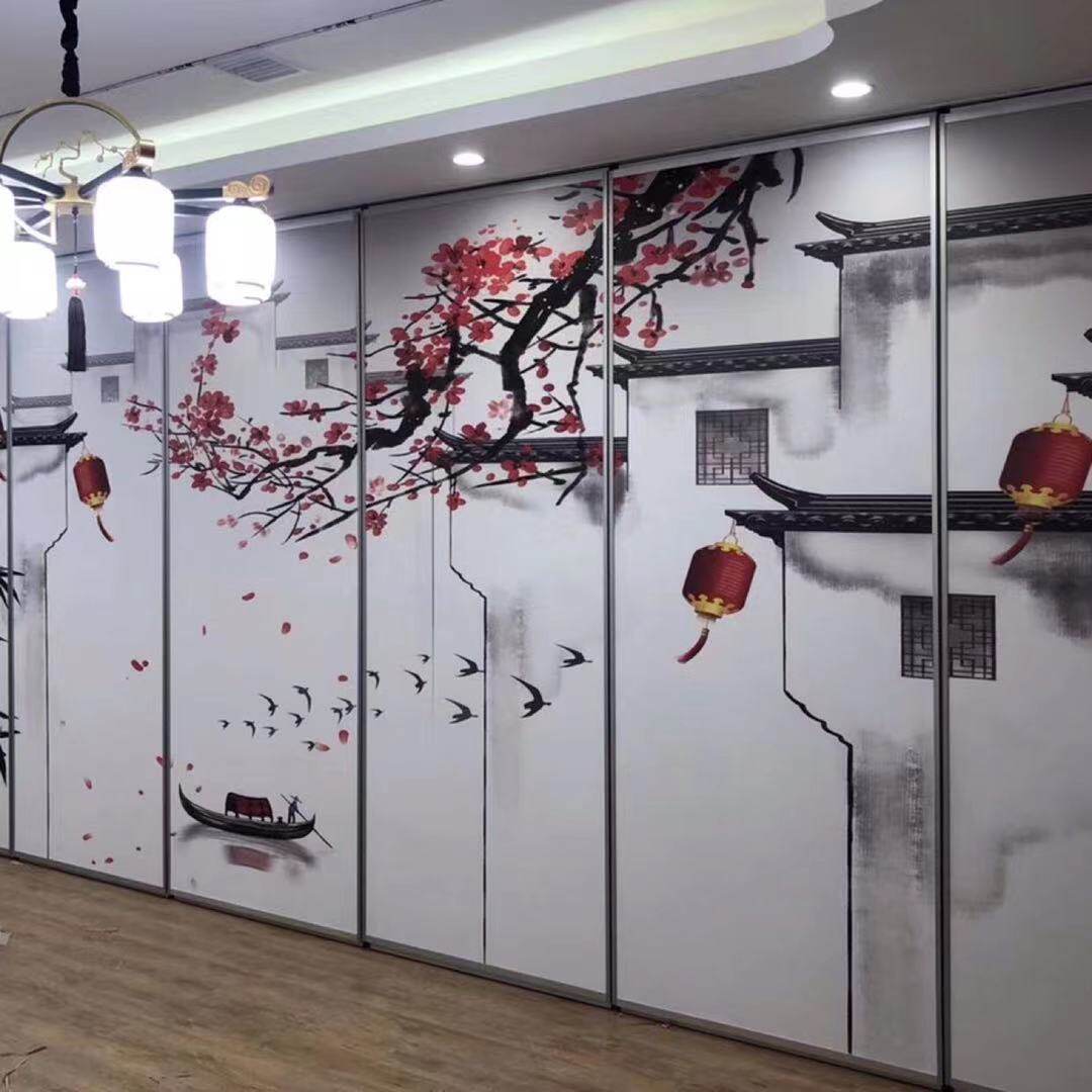 Hotel activity partition wall Hotel box screen Banquet hall Office mobile hanging wheel soundproof high partition wall panel