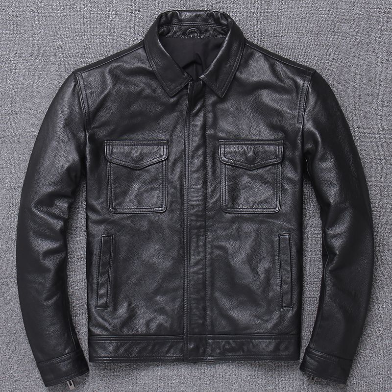 Special Offer, Genuine Leather Jacket, Men's Lapel Short Cowhide Pattern Retro Distressed Motorcycle Jacket, Autumn and Winter Jacket Special Offer, Genuine Leather Jacket, Men's Lapel Short Cowhide Pattern Retro Distressed Motorcycle Jacket, Autumn and Winter Jacket