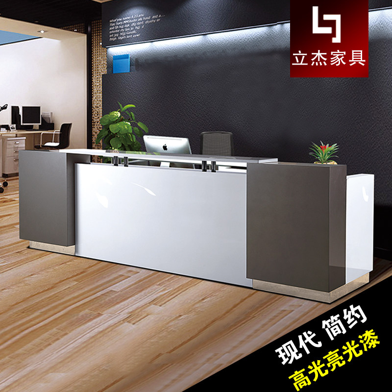 Shenzhen baking paint reception desk custom-made 33m bright paint simple atmosphere cashier counter service desk consultation desk