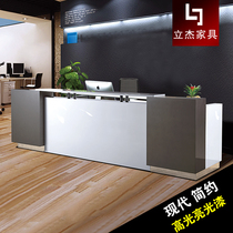 Shenzhen Roast Lacquer Front Desk Reception Desk Set to make 3 3 m bright light lacquered minimalist atmosphere cashier desk consultation desk