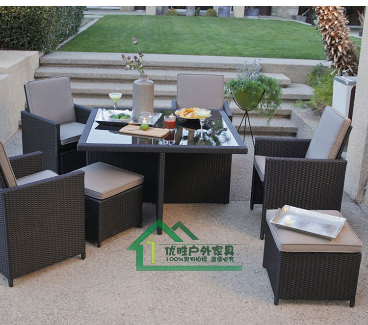 Bàn ghế ngoài trời kết hợp bàn ghế ban công Ghế mây giải trí Bàn cà phê đặt bàn cafe sân vườn sáng tạo bàn ghế mây bàn ghế cafe ngoài trời