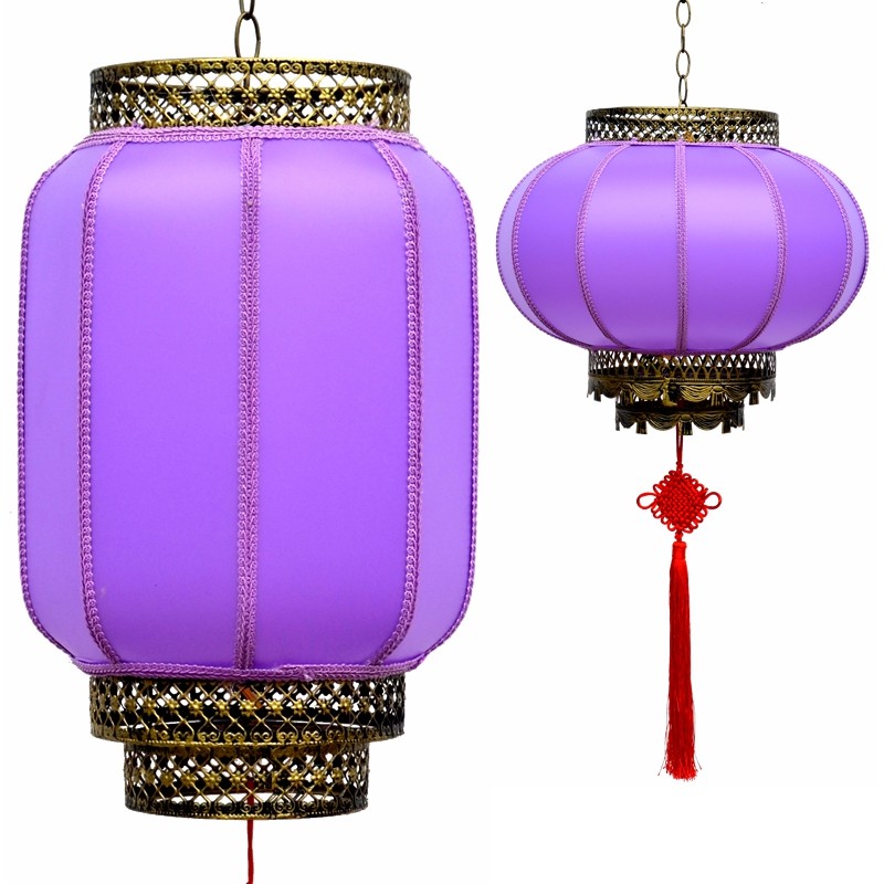 Purple Luminous Outdoor Waterproof Lantern Light Transmission Color PVC Happy New Year Festival Decoration Cloth Diameter Palace Lantern