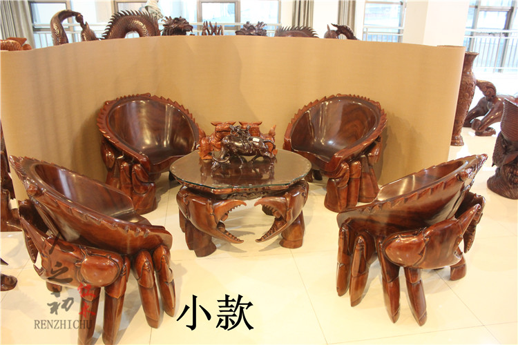 Big Crab Ghế Indonesia Iron Pear Tree Root Tea Root Root Khắc Toàn bộ Nội thất gỗ gụ Trang trí toàn bộ Gỗ Khắc Bàn trà Bàn trà - Các món ăn khao khát gốc bàn ghế gốc cây nhãn