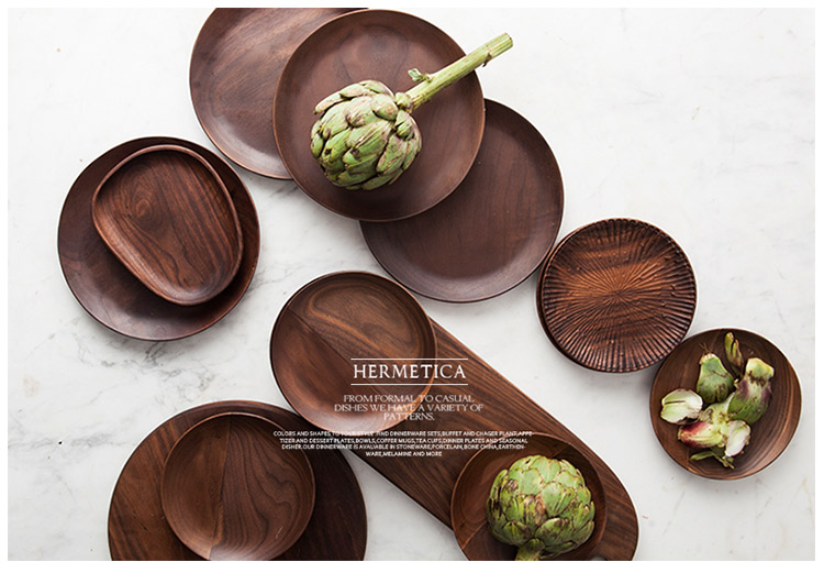 ChefSteps Đĩa phương Tây Đĩa gỗ Nghệ thuật Bộ đồ ăn nấu ăn Walnut - Tấm khay ấm chén bằng gỗ