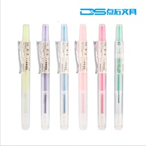 Point Stone Stationery Brief No Print Spring Press Press Action Fluorescent Pen Learning Focus Mark Pen Closed without dry pen head