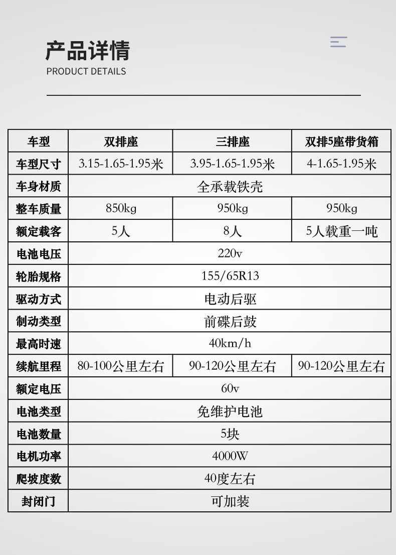 Electric Patrol Pickup Truck, Four-Wheel Tourist Vehicle, Factory Property Security and Fire Protection Shuttle Vehicle, Real Estate Viewing Vehicle