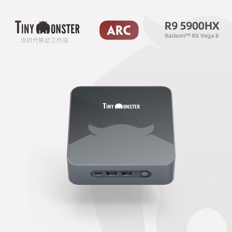 TinyMonster ARC Mini Host Vega8 Distinguished Octacore ITX Design Office Game R9-5900HX
