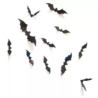12Pcs set Halloween Decoration 3D Black PVC Bat DIY Decor