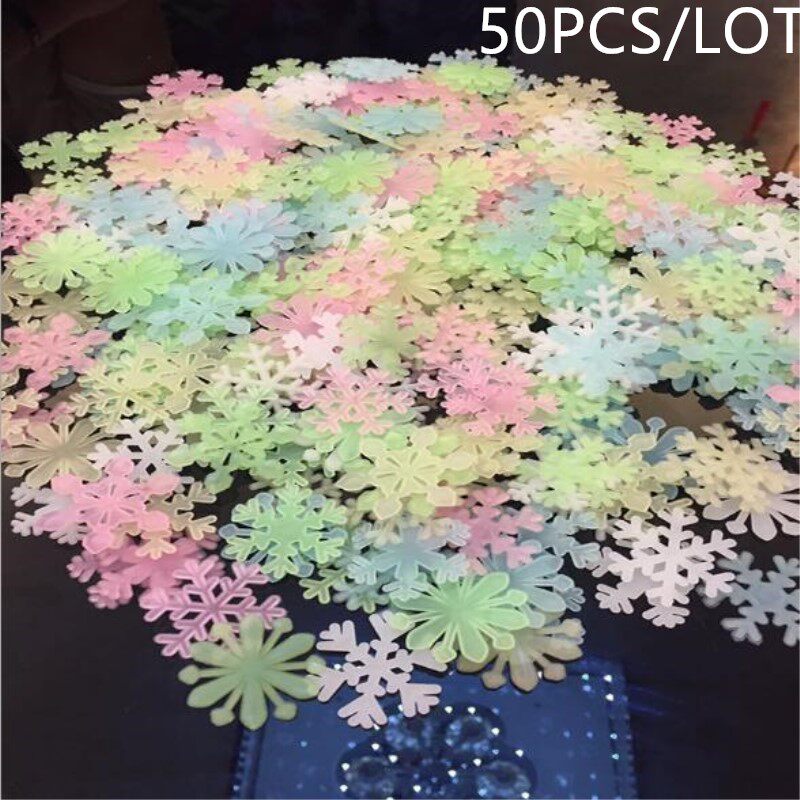 50pcs-or100pcs-luminoundws-wall-sticker-snowflake-glow-i-the-decal-kids-babys-christmas (8)