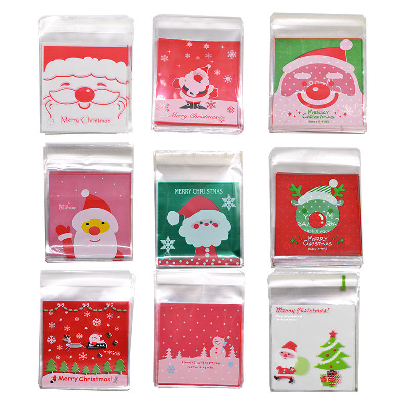 50 шт. 10x10 см. Рождественская конфетка пластиковая печенье Печень