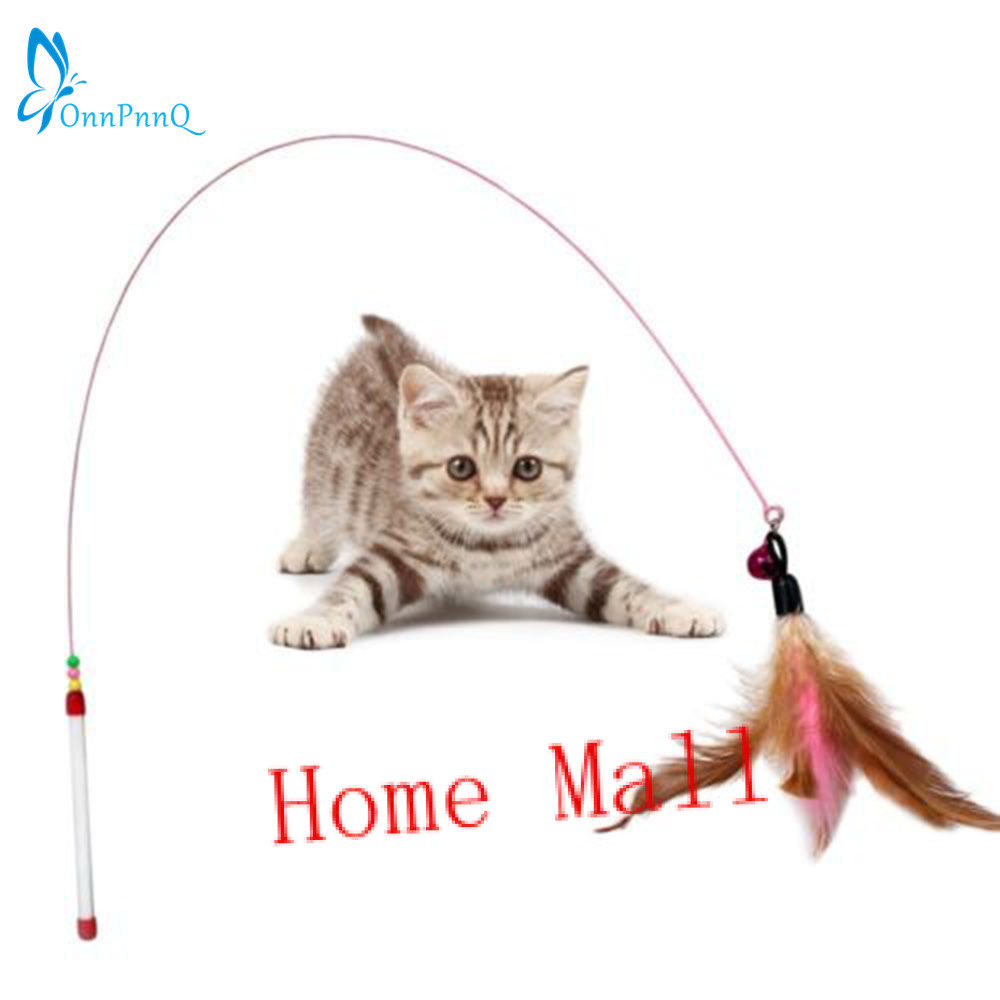 OnnPnnQ Funny Cat Kitten Pet Teaser Feather Wire Chaser Pe