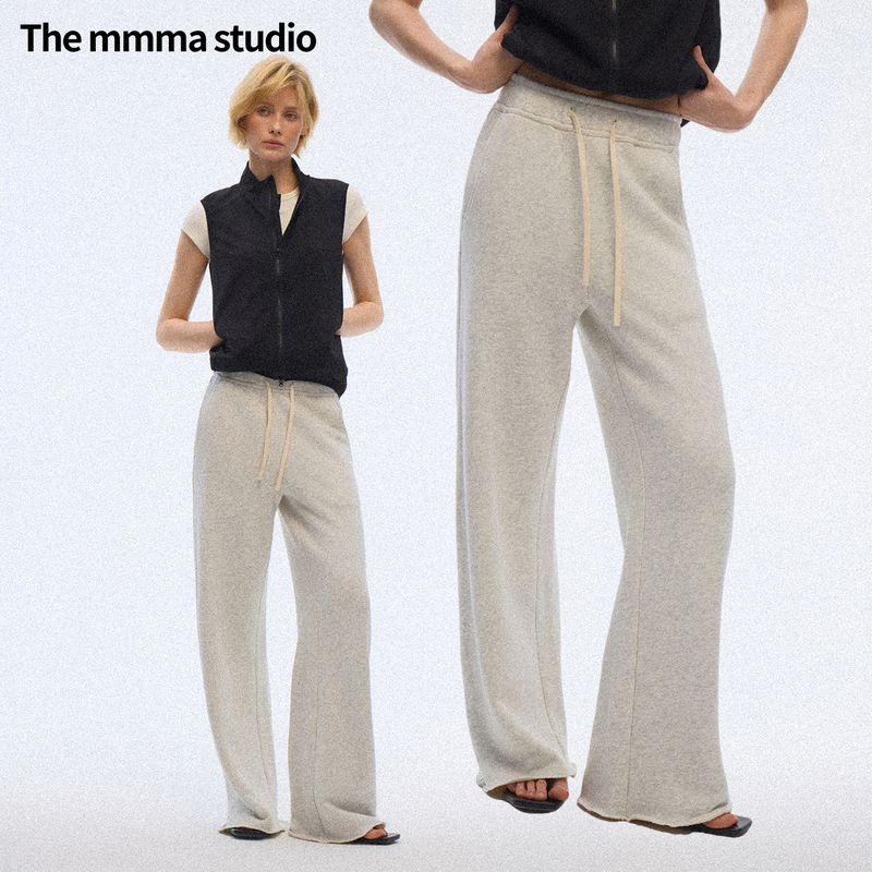 The Mmma* Classic Lounge Pants, Made of Combed Cotton, Offer a Relaxed Fit and Can Be Worn in All Seasons, Ultra-Thin Summer Knit Sweatpants