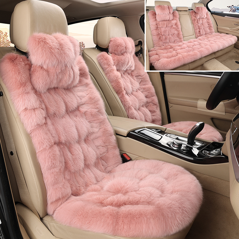 Winter fox fur car cushion plush small waist fur one winter goddess high-end light luxury fur seat cushion