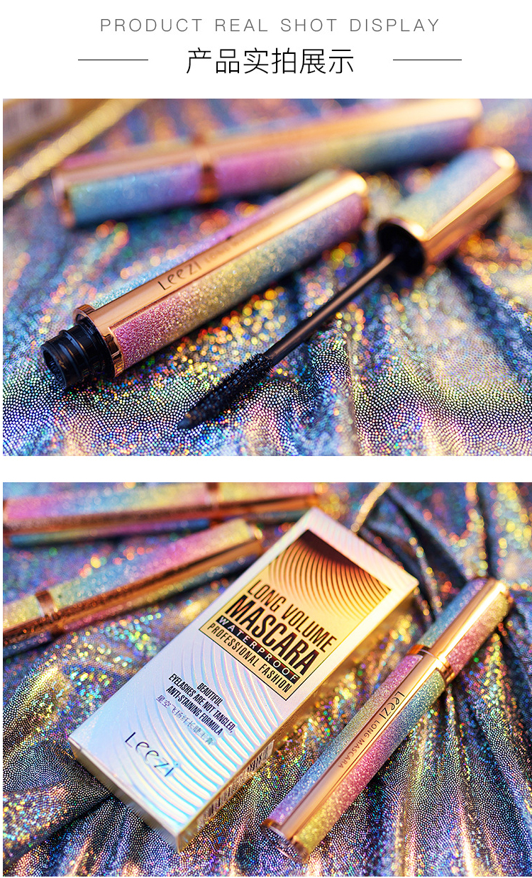 Màu đỏ ròng với ngôi sao Liz dài 4d mascara dày không thấm nước và mồ hôi không nở không thể mất màu trang điểm - Kem Mascara / Revitalash mascara không màu