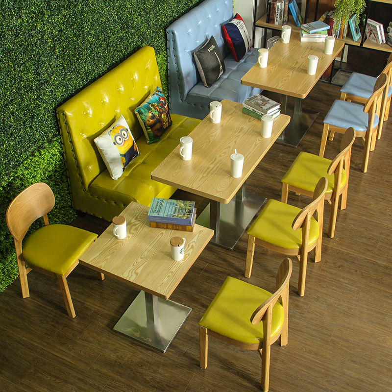 Milk Tea Shop Minima Table And Chairs Cafe 2 People Fast Food Small Eating Shop Fresh Sweet Shop Burger Noodle Restaurant Catering Combo-Taobao