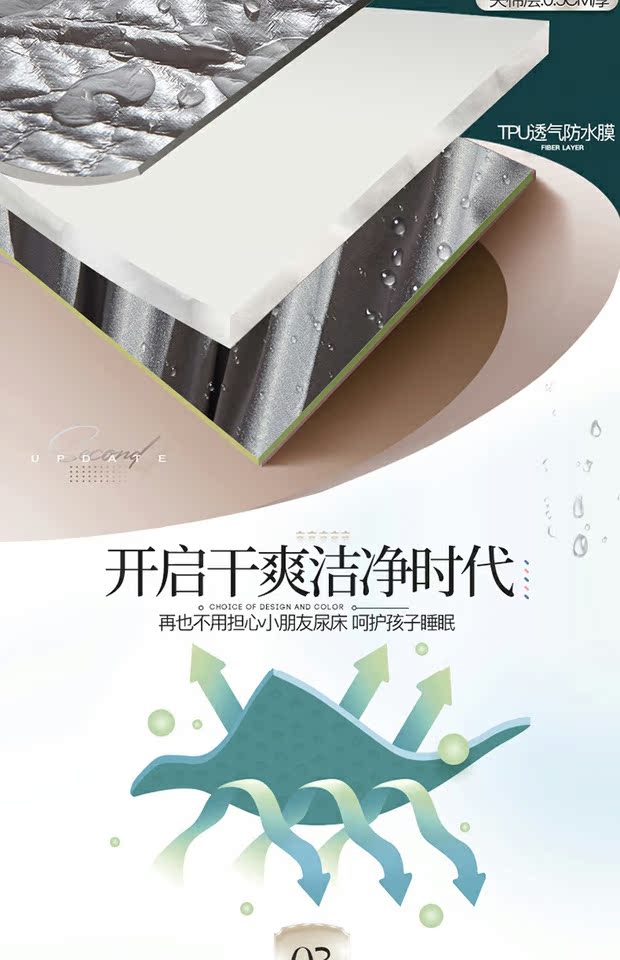 Giường nước tiểu không thấm nước 笠 Giường đơn trải giường bọc chăn thoáng khí chống mite Simmons nệm phủ bụi Ga chun Everon