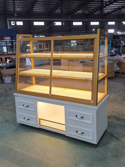 现货面包柜展示柜边柜蛋糕点店烘焙炒货抽屉铁艺实木中岛柜模型柜