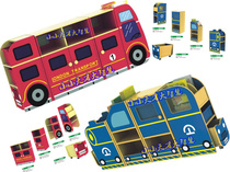 Kindergarten locomotive combination bookcase London Bus combination bookcase Childrens bookcase School bag cabinet Color school bag rack