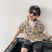 Boys summer shirt 2021 new Korean version of childrens short-sleeved tops boys wear thin half-sleeved shirts cool