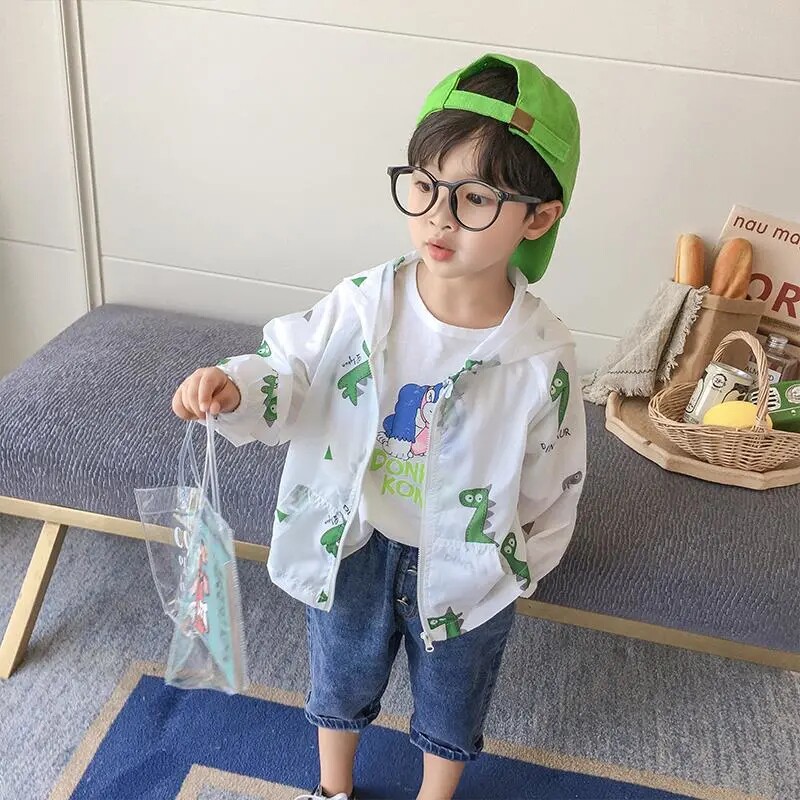 2021 summer new boy's sunscreen clothing for children light and breathable air-conditioned shirt jacket baby casual sunscreen clothing