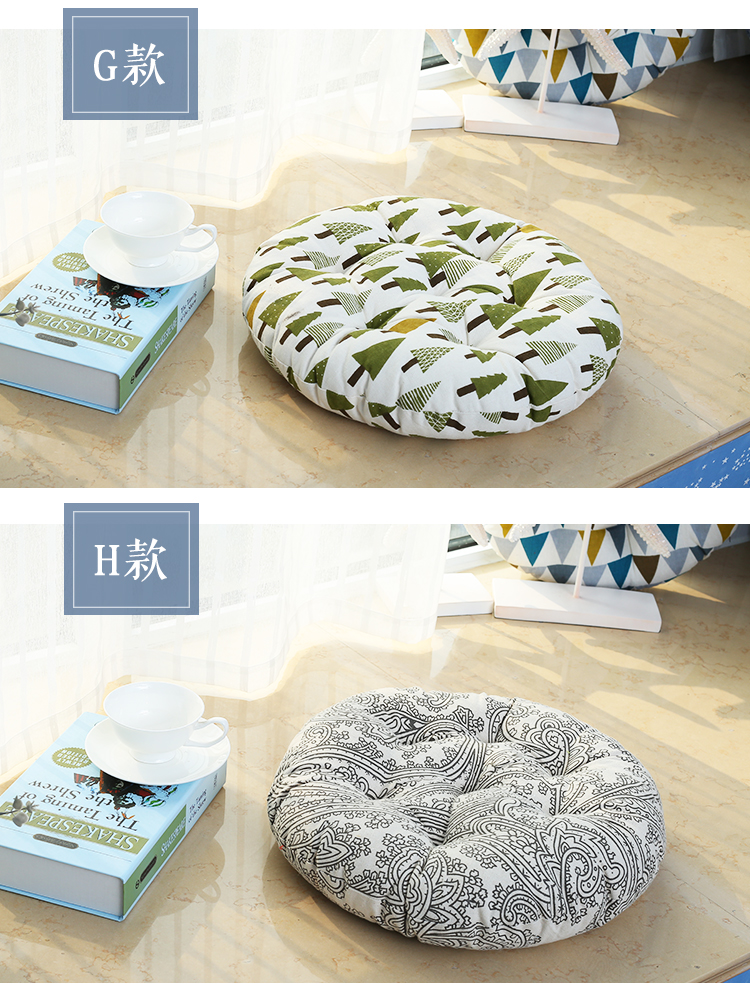 Kiểu Nhật tròn nhỏ bông futon đệm cửa sổ và pad dày của sinh viên mây ghế ghế máy tính vải mat tatami - Ghế đệm / đệm Sofa đệm da ghế gỗ