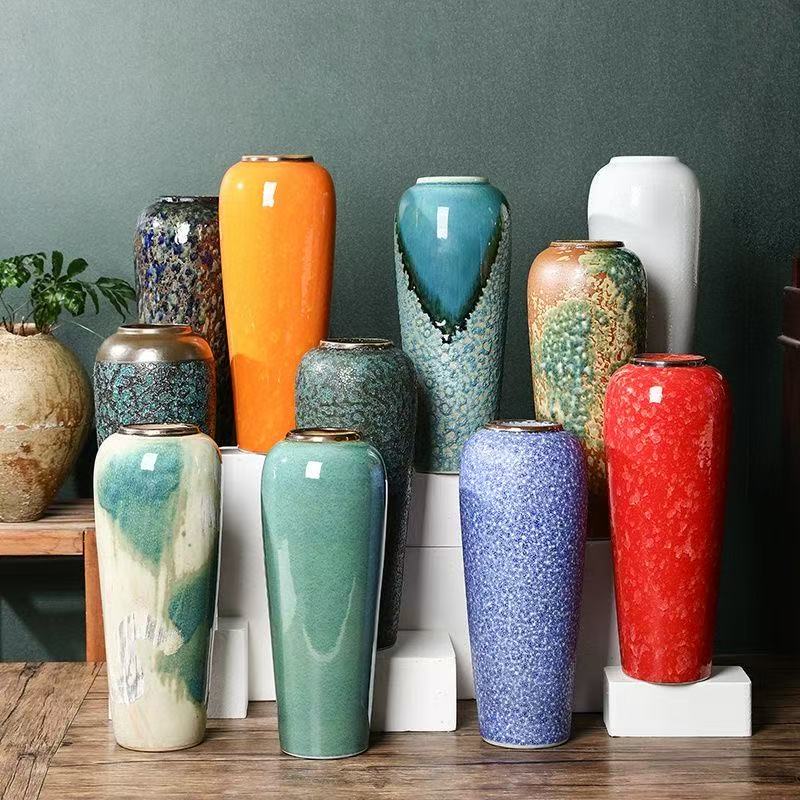 35cm High-Quality and Elegant Vase, Jingdezhen Ceramic, New Chinese-Style Flower Vessel, Home Decoration [Inner Mongolia ]