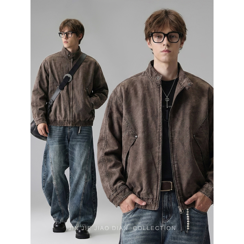2026 Early Spring New Style Detroit High-End Retro Pure Cotton Washed Workwear Jacket Men's American Casual Jacket
