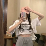 Tide, белая летняя короткая футболка, коллекция 2022, высокая талия