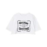 Tide, белая летняя короткая футболка, коллекция 2022, высокая талия