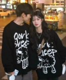 Парная одежда для влюбленных, демисезонный сексуальный черный трикотажный свитер, оверсайз