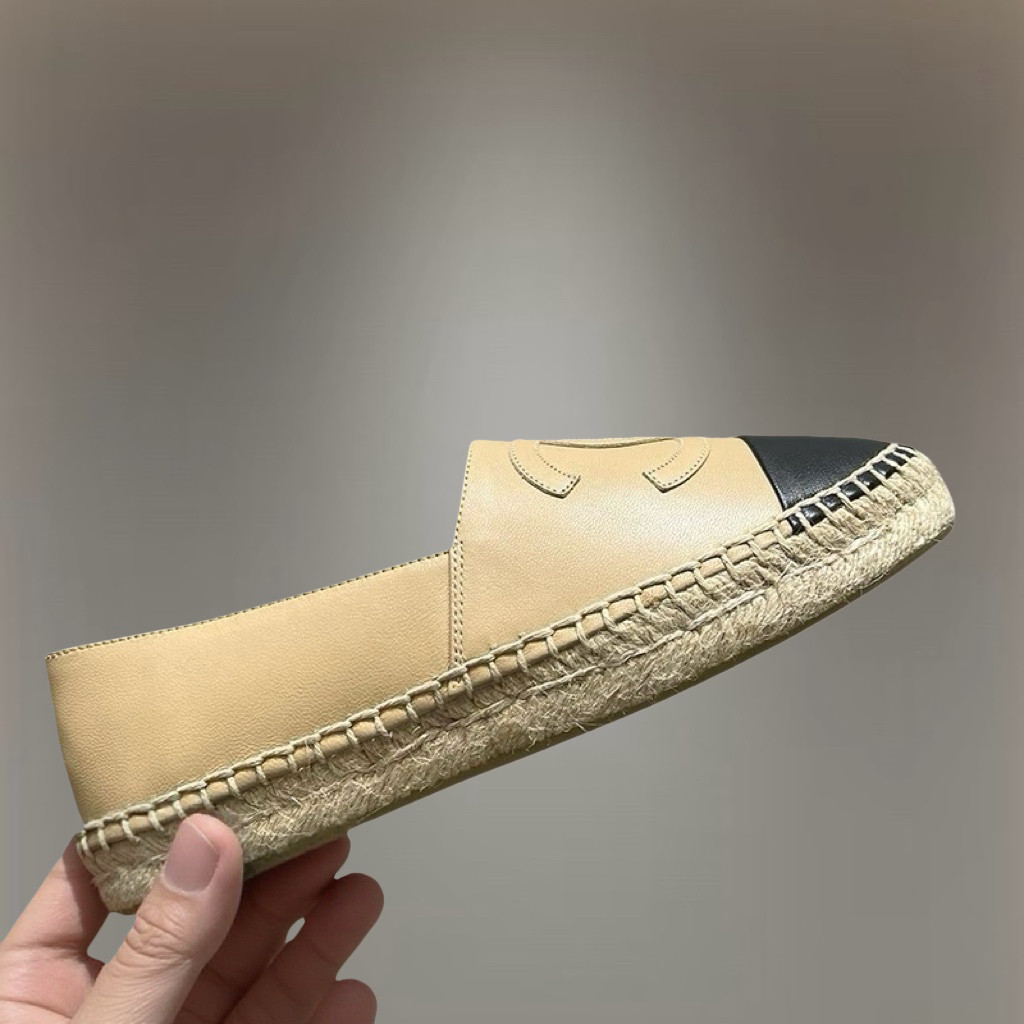 レディース 2026年春夏新作 ストロー素材 スリッポン 厚底ローファー カジュアル 本革シューズ