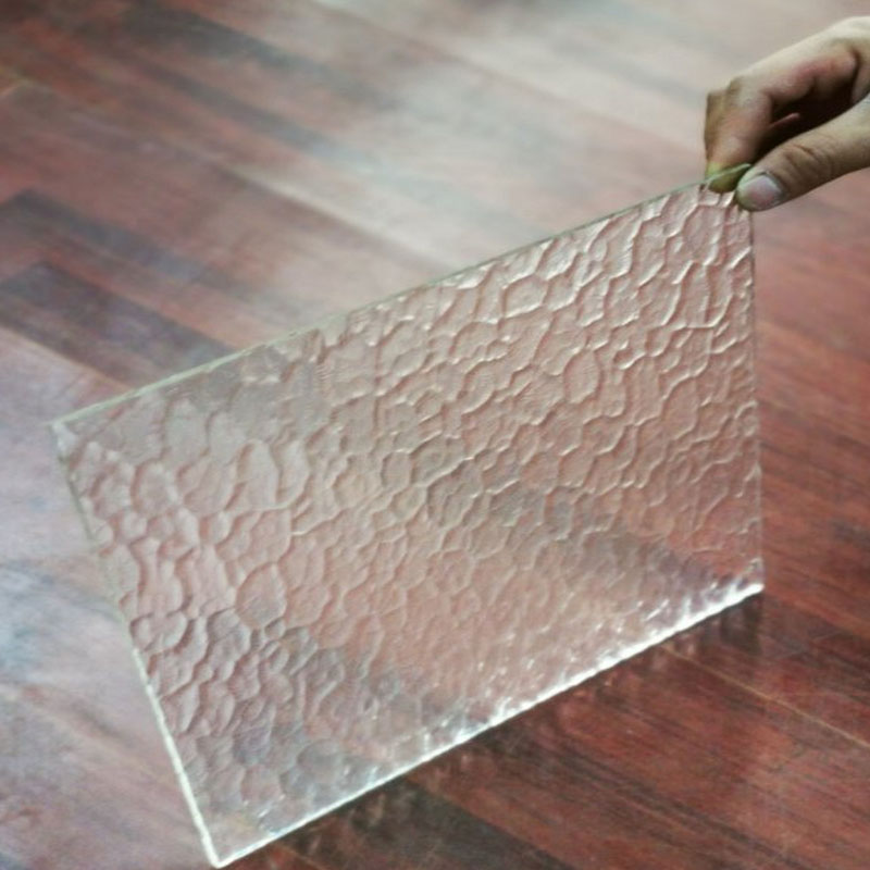 Ultra White Stone Veins Solid Embossing Art Glass Water Ripple Xuanguan Living Room Screen Partition Doors And Windows Customized