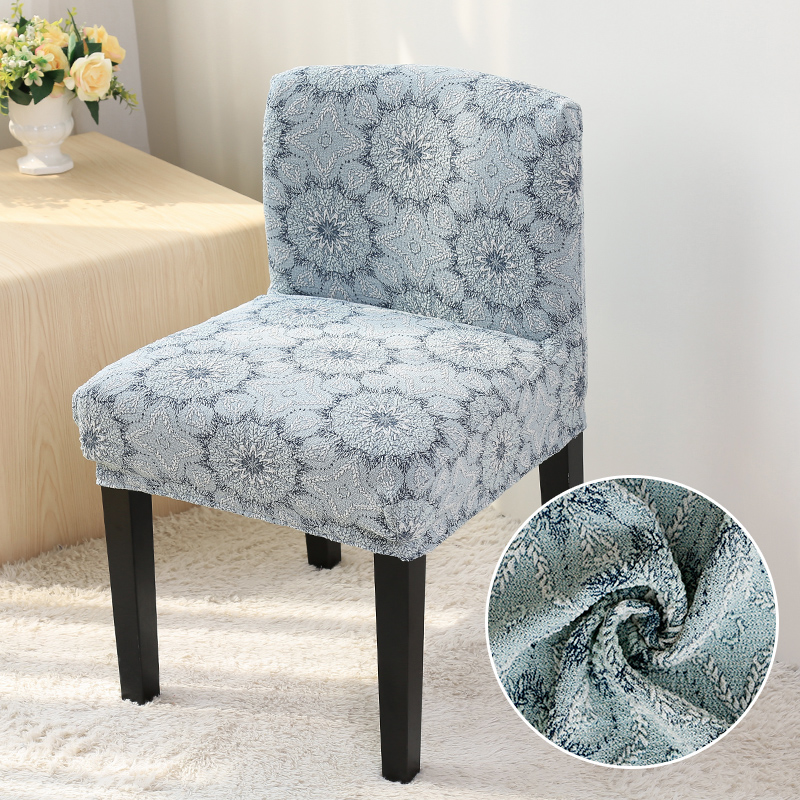 Dining table chair cover Nordic thick short back learning chair cover seat cushion chair cover universal stretch stool cover home