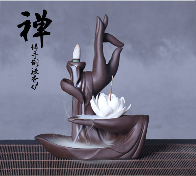 Trang trí cát tím gốm nhang khói lại hương nhang bergamot Guanyin hương đốt trà pet sáng tạo ngược dòng nhang - Trang trí nội thất dcor phòng ngủ vintage