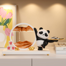 Panda living room, quicksand painting, foyer decoration, key storage, ornament, hourglass tabletop, home decoration, housewarming gift