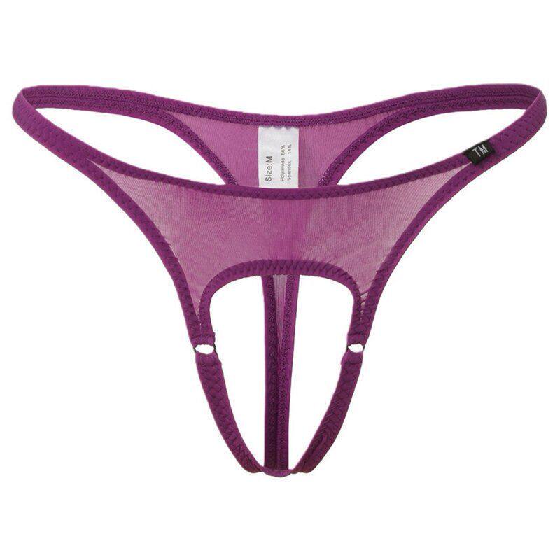 Cross-Border Overseas Platform Men's Thong Underwear, Ice Silk, High Elasticity, Low Waist, Breathable, Front Cavity, Black Metal Ring Men's Underwear Cross-Border Overseas Platform Men's Thong Underwear, Ice Silk, High Elasticity, Low Waist, Breathable, Front Cavity, Black Metal Ring Men's Underwear