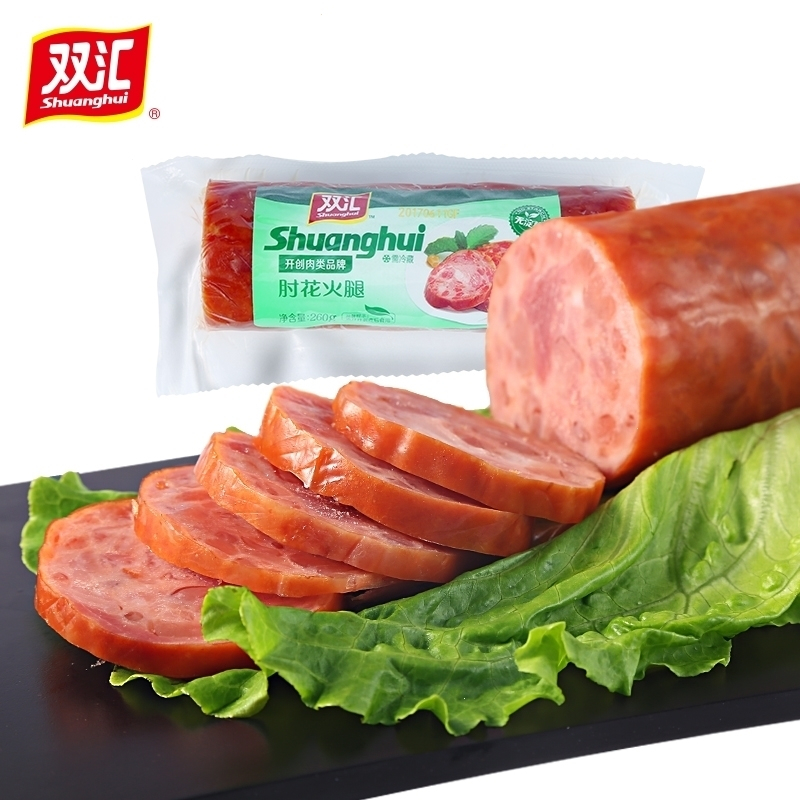 Shuanghui elbow flower ham 260g starch-free with sausage stir-fry travel outdoor meal whole box of casual brine food