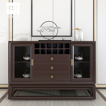 New Chinese solid wood dining side cabinet wine cabinet integrated by wall full solid wood Bowl Cabinet Lockers Modern Chinese Tea Water Cabinet